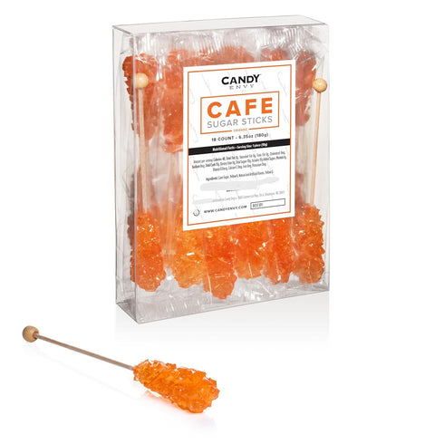 Candy Envy - Orange Caf Sugar Sticks Mini Rock Candy - 18