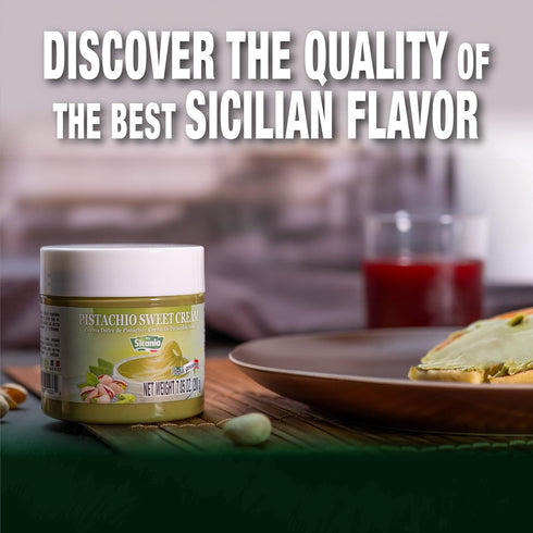 7.05 oz (200g) SICANIA - Premium Pistachio Cream, - Authentic Italian, Gluten-Free, Non-GMO - Gourmet Spread