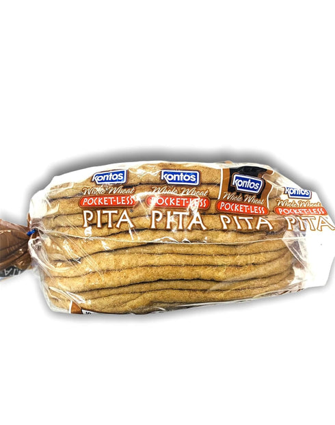 Kontos 28oz, 10 Bakery, Whole Wheat Smart Pockets Pita Bread, Low Sodium, Low Calorie, Naturally Vegan, Cholesterol