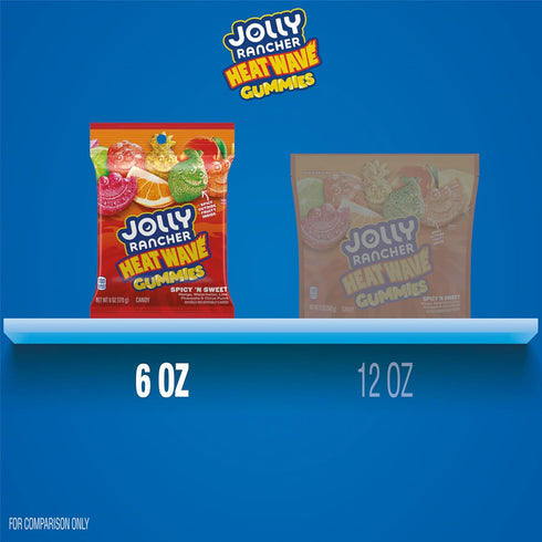 Gummies 6 oz JOLLY RANCHER Heat Wave Spicy n Sweet Assorted Fruit Flavored Candy Bag
