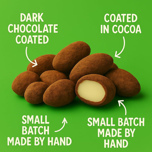 The Brittle Box Candy Co. 1 Brazil nuts coated in chocolate and dusted in cocoa pound hand made fresh to order!