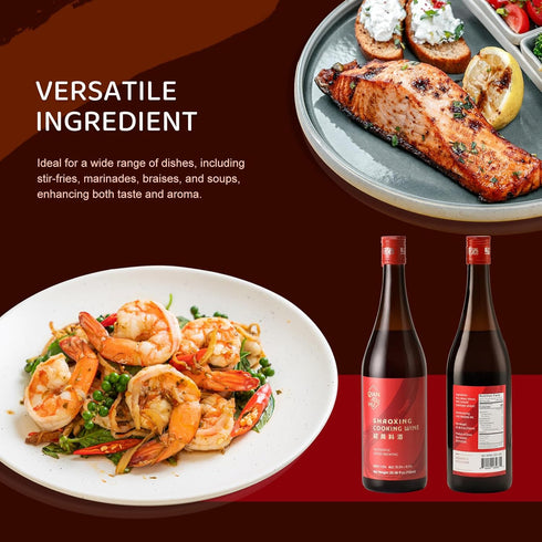750 ml (25.36 Oz), Qian Hu Shaoxing Wine, Chinese Cooking Wine, Rice Cooking Wine, fl. Flavor Essential for Asian