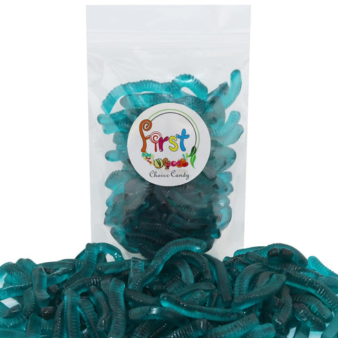 Gummy (5 FirstChoiceCandy Sweet & Sour Worms, Multi Flavors and Solid Colors Pound, Blue Raspberry)