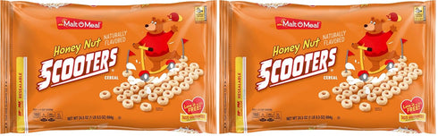 Malt-O-Meal Honey Nut Scooters Breakfast Cereal, Oat Cereal, 24.5 OZ bag (Pack