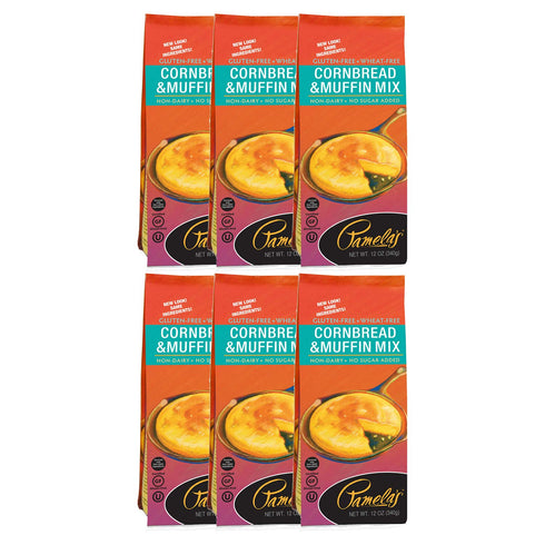 Pamela's Gluten Free Cornbread and Muffin Mix, 12 OZ (Pack of 6)