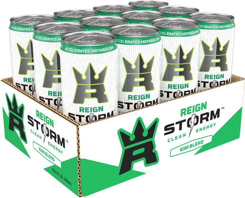 12 Oz Pack 12 REIGN Storm, Kiwi Blend, Fitness & Wellness Energy Drink, Fl |
