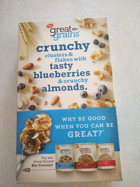 Post 13.5-Ounce (Pack 4) Great Grains Blueberry Morning Cereal, Boxes