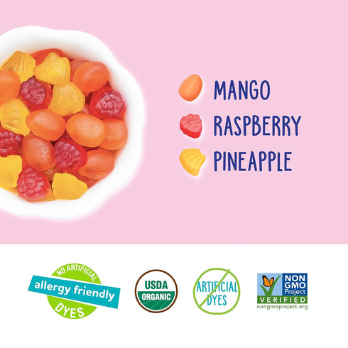 0.7 (Pack 10) YumEarth Organic Tropical Fruit Snacks, Ounce