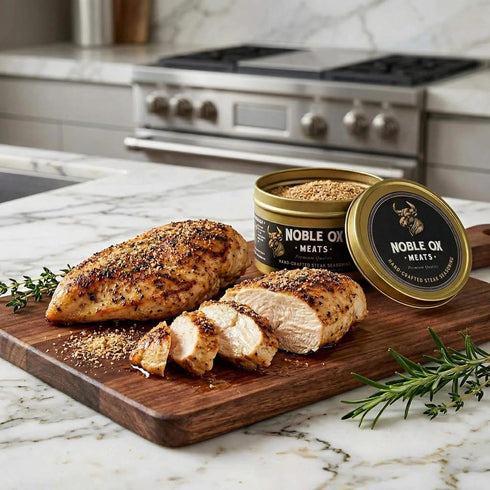 6 oz (170g) Pack) Noble Ox Hand-Crafted Meats Seasoning for Steak, Chicken, and Veggies Aromatic Herb & Spice Blend