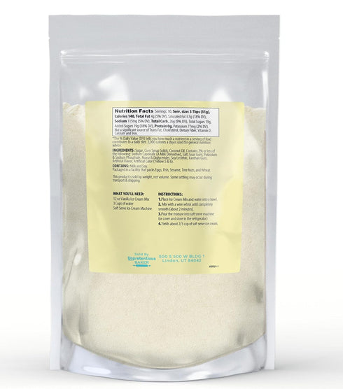 12 oz, Unpretentious Vanilla Soft Serve Ice Cream Mix, Rich & Creamy, Homemade Ice Cream, Single Serving