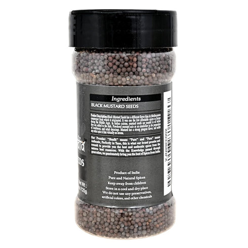 Shudh india Black Mustard Seeds Whole Spice (Kali Rai) 4.4oz (125g) PET Jar ~ All Natural | Gluten Friendly | NON-GMO | Vegan | Indian Origin " (Black Mustard Seeds)