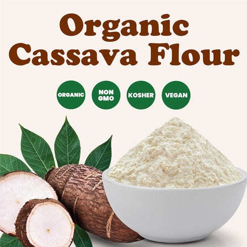 1 100% Food to Live Organic Cassava Flour, Pound Non-GMO, Raw Yuca Root Powder, Pure, Kosher, Vegan Superfood, Paleo