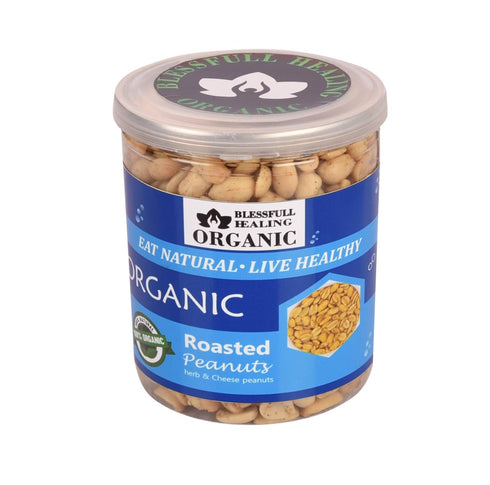Blessfull Healing 300 Organic Natural, Vegan Herb & Cheese Roasted Peanuts Crunchy Healthy Snacks Gram