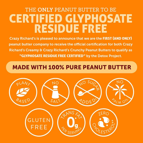 100% (16 Pack 6) Crazy Richard's All-Natural Crunchy Vegan Peanut Butter with No Added Sugar and Non-GMO Ounce