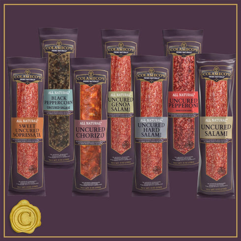 6 oz (Pack 3, Colameco's All Natural Uncured Salami Chub - Authentic Italian Flavor, Humanely Raised - Gluten-Free