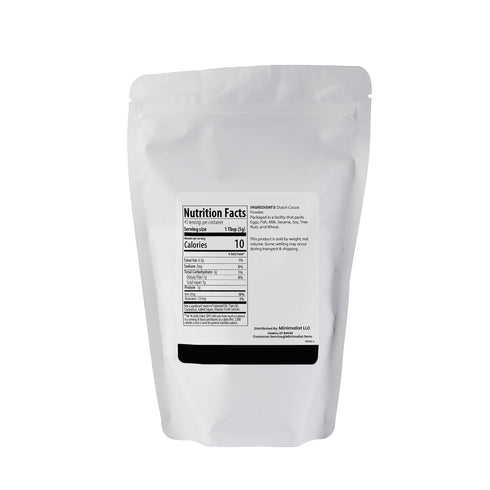 Packaged (8 Minimalist Cocoa Powder, Dutch Process for Baking and Beverages, for Convenience in a Resealable Bag Ounce)