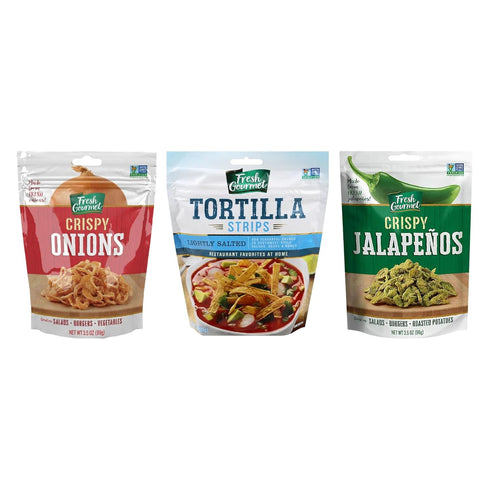 Fresh Gourmet, 1 Lightly Salted Crispy Onions, 1 Lightly Salted Tortilla Strips,
