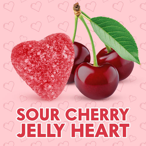 1lb Pack Gummy Valentine's Day Sour Cherry Jelly Hearts Candy, of Valentine's Day Candy Bulk, Ideal Valentine