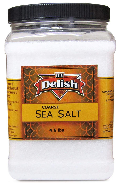 4.6 lbs Coarse Grain Real Sea Salt by It's Delish Jumbo Reusable Container Natural Unrefined Kosher Salt Perfect