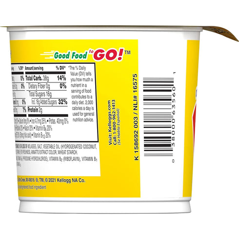 Kellogg's 8 1.5oz (1 Corn Pops Cold Breakfast Cereal Cup, Vitamins and Minerals, Single Serve, Original, Cup Cup)