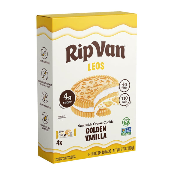 Rip Van Leos - Golden Vanilla Sandwich Cookies - Low Sugar and