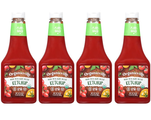 Organicville Organic Ketchup - Tomato Ketchup, Gluten Free, Non-GMO, Vegan, USDA Organic,