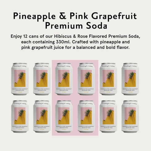 12 Oz (Pack 12) Something & Nothing Pineapple & Pink Grapefruit Flavoured Sparkling Water | Lightly Carbonated, Full