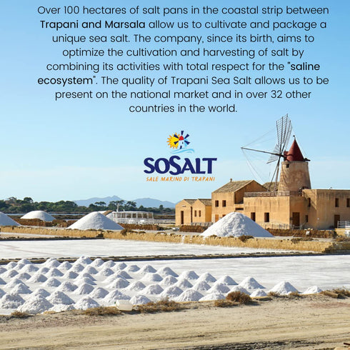 (10kg) 22 lb, SOSALT DAL MARE DI TRAPANI Fine Sea Salt from Sicily, Foodservice Bulk Bag, All Natural, Mediterranean