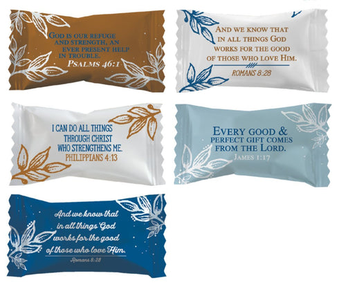 Hospitality Mints Party Sweets Bible Verse Buttermints by Appx 300 mints, 7 ounce Bags