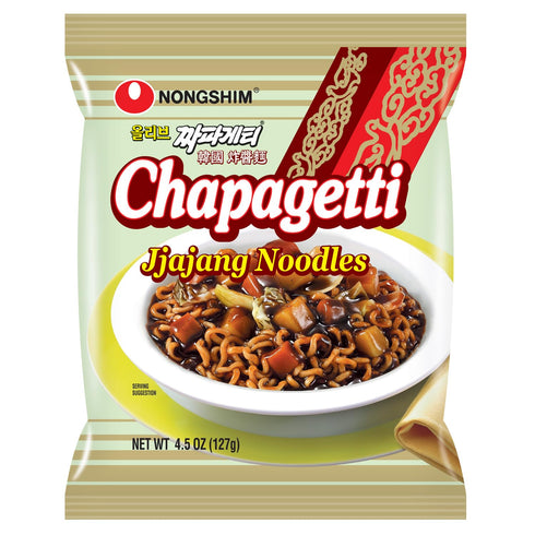 Nongshim Ramen Noodles, Gourmet Instant Ramen, Premium Microwavable Noodle, Chapagetti, 4.5 Ounce
