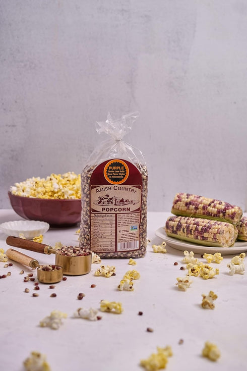 Amish Country Popcorn | 2 lbs Bag | Purple Popcorn Kernels, Non-GMO and Gluten Free