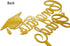 Congrats Grad Cake Topper - 2025 Graduation Party Decorations (Gold & Black)