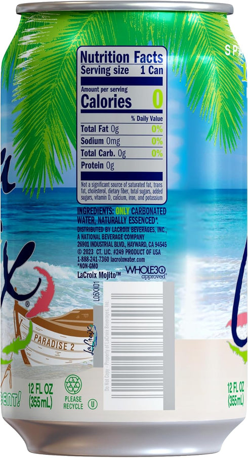 12 Oz (pack 12) La Croix Sparkling Water, Mojito, Fl