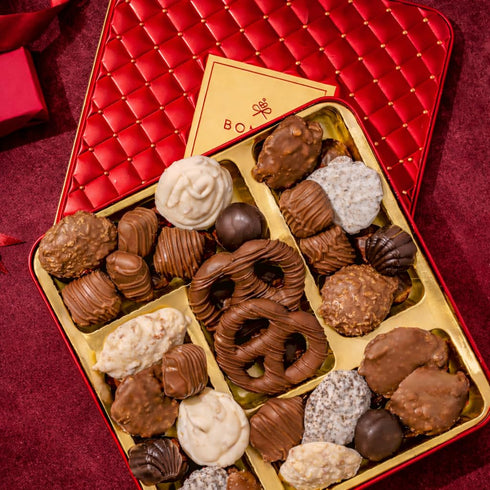 Set- Mothers Day Chocolate Gift Basket Gourmet Holiday Snack Gift Box Idea in Keepsake Tin Mother, Mom, Women