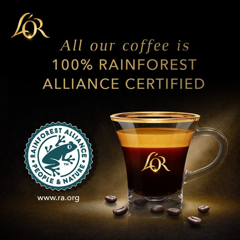 L'OR 50 Count DECAF Espresso Capsules, DECAF Ristretto, Single-Serve Aluminum Coffee Capsules Compatible with the
