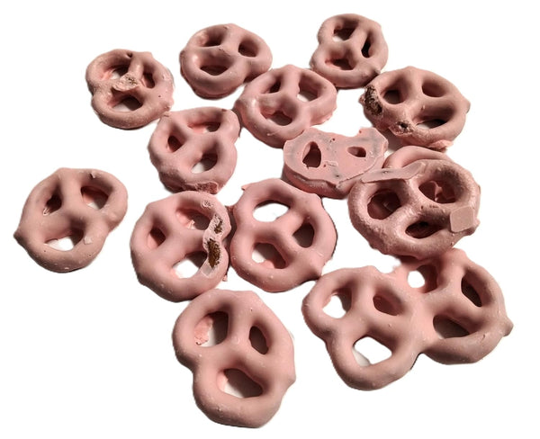 DM Sweets Cherry Yogurt Coated Pretzels - 1 lb of Fresh Gourmet Sweet Creamy
