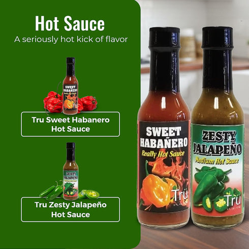 5 Oz (Pack 1) Tru Sweet Habaero Really Hot Sauce All Natural & Fresh Ingredients | Sweet, Fruity Heat with Smoky Black