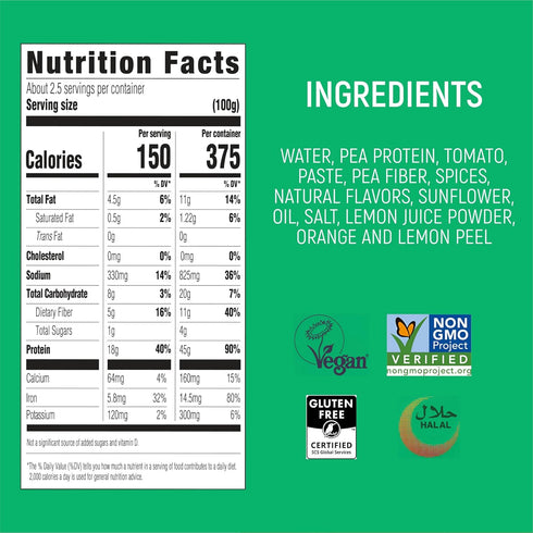18g 8.8 Oz Switch Foods Plant-Based Chicken Shawarma | Vegan | Protein | Soy, Gluten, GMO, Allergen, & Dairy Free |