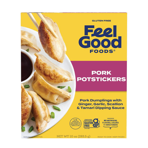 Feel Good Foods Potstickers Pork - Frozen Gluten Free Potstickers, Umami Tamari