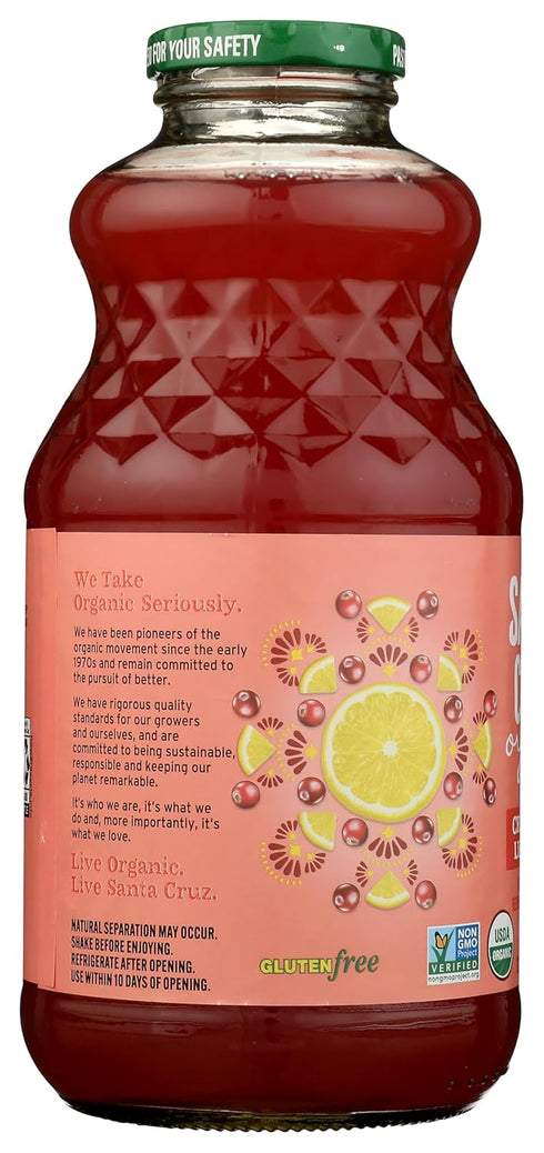 32 Santa Cruz Organic, Cranberry Lemonade, Ounce