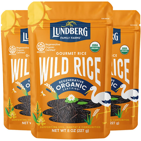 Lundberg Wild Rice, Regenerative Organic Certified, 3-Pack 100% Natural California Cultivated Wild