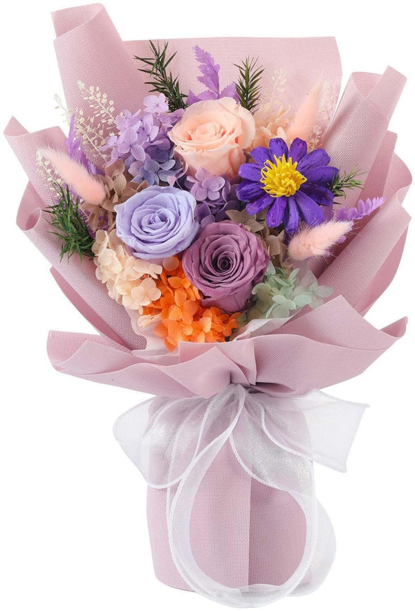 Jtoder Forever Flowers for Delivery, Preserved Flower Bouquets, Long Lasting Purple Roses,