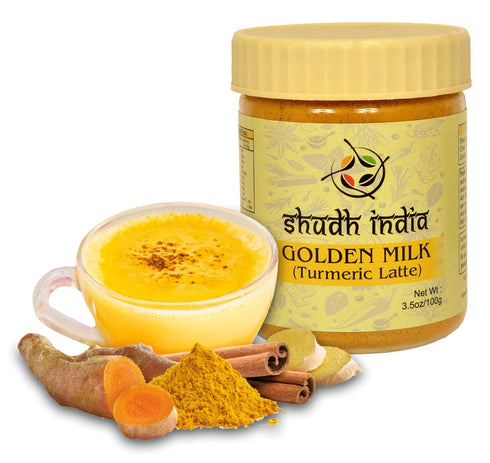 9 Shudh India Golden Milk Powder (Turmeric Latte) Turmeric Superfood Blend - Non-GMO,Vegan