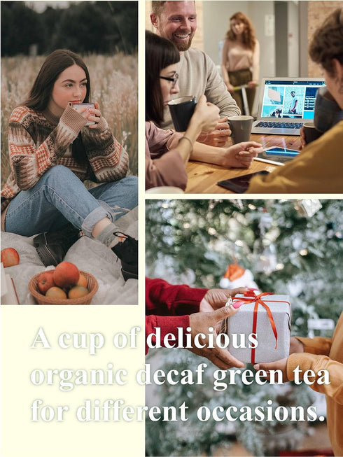 16 GLDNT Organic Decaf Green Tea, Organic Decaffeinated Green Tea Loose leaf, Delicate & Smooth Flavor, Hot & Iced Tea