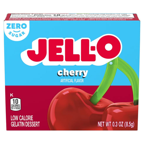 Jell-O SugarFree Gelatin Dessert Black Cherry, 0.3 oz. (Pack of 4)