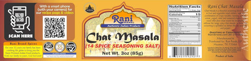Rani Chat Masala (14 Spice Seasoning Salt), Tangy Indian Seasoning, 4.5oz (127.5g) PET Jar, All Natural, No MSG, Vegan,