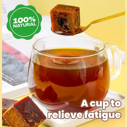 H2ONDBQF 200g/7.05oz Brown Sugar Cubes, Deep Molasses Richness Raw Cane Demerara Sugar, Handmade Ancient Black Sugar