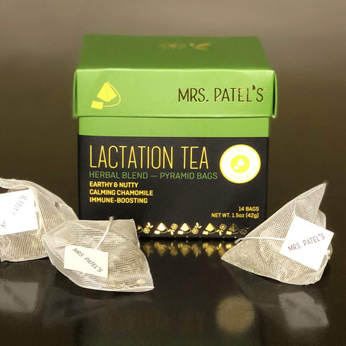 Mrs. Patel's Lactation Tea, Herbal Blend for Breastfeeding Moms, Caffeine Free, 14 Small Tea Bags