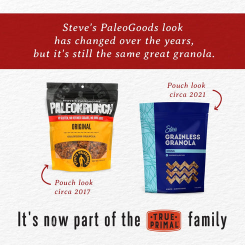 1 lb True Primal Grainless Granola Original. Made with honey. Gluten free. Grain free. (formerly Steve's PaleoGoods