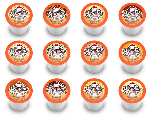 2.0 48 Count Pack) Sundae Ice Cream Flavored Coffee Pods, Compatible with Keurig K-Cup Brewer, (Assorted Variety